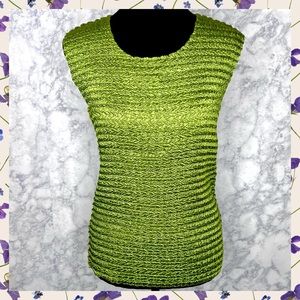 Nicola 90s Green Popcorn Textured Sleeveless Blouse Women’s XL